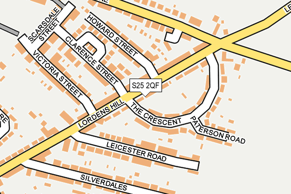 S25 2QF map - OS OpenMap – Local (Ordnance Survey)