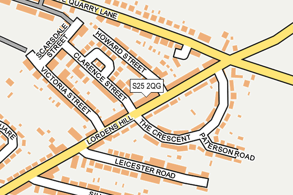 S25 2QG map - OS OpenMap – Local (Ordnance Survey)