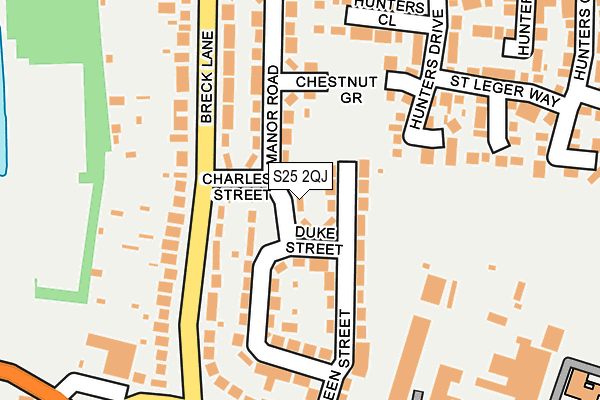 S25 2QJ map - OS OpenMap – Local (Ordnance Survey)