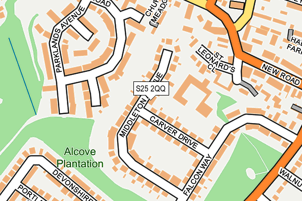 S25 2QQ map - OS OpenMap – Local (Ordnance Survey)