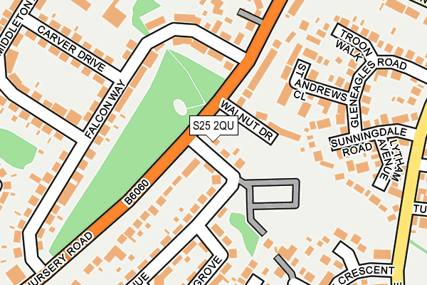 S25 2QU map - OS OpenMap – Local (Ordnance Survey)