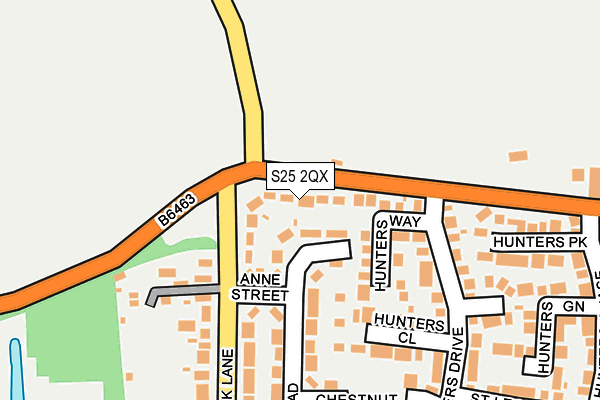 S25 2QX map - OS OpenMap – Local (Ordnance Survey)