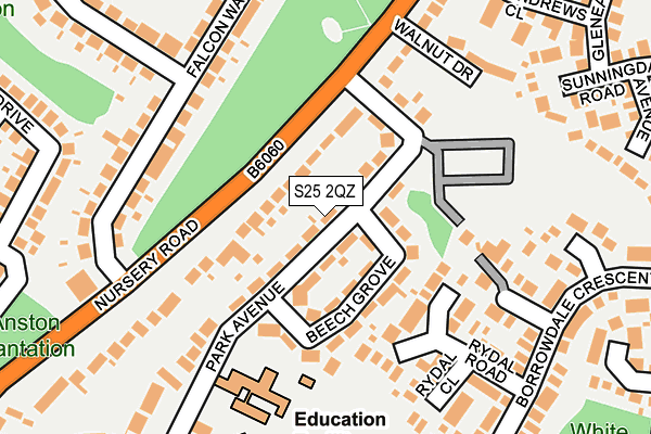 S25 2QZ map - OS OpenMap – Local (Ordnance Survey)