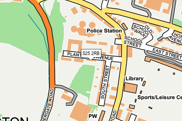 S25 2RB map - OS OpenMap – Local (Ordnance Survey)