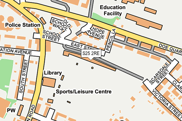 S25 2RE map - OS OpenMap – Local (Ordnance Survey)