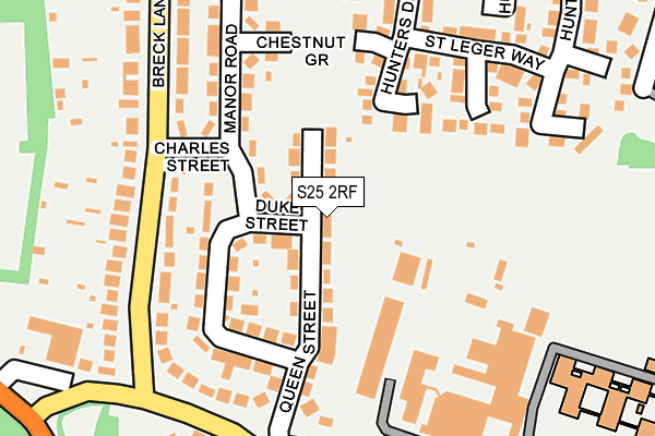 S25 2RF map - OS OpenMap – Local (Ordnance Survey)