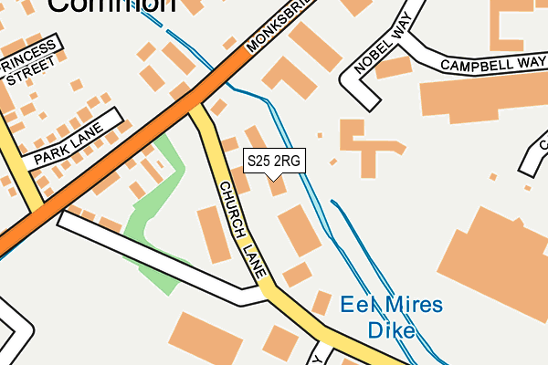 S25 2RG map - OS OpenMap – Local (Ordnance Survey)