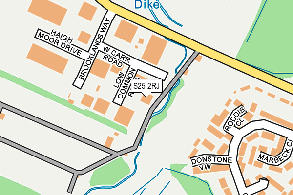 S25 2RJ map - OS OpenMap – Local (Ordnance Survey)