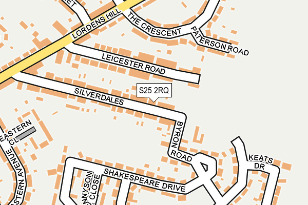 S25 2RQ map - OS OpenMap – Local (Ordnance Survey)
