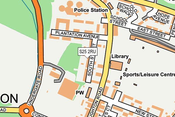 S25 2RU map - OS OpenMap – Local (Ordnance Survey)