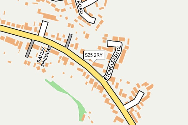 S25 2RY map - OS OpenMap – Local (Ordnance Survey)