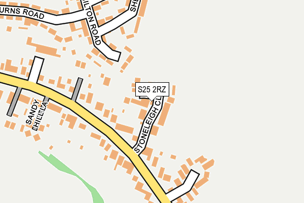 S25 2RZ map - OS OpenMap – Local (Ordnance Survey)