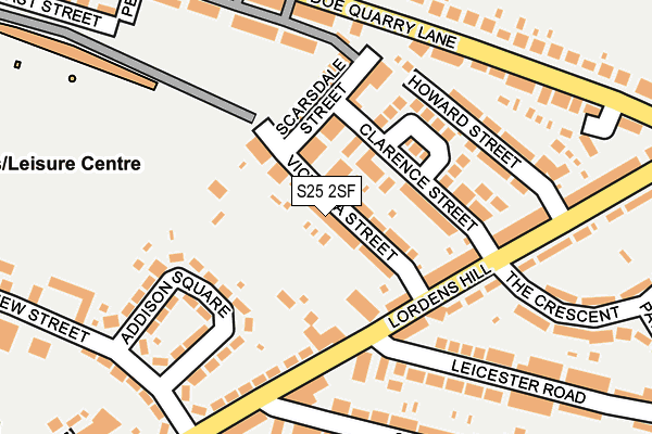 S25 2SF map - OS OpenMap – Local (Ordnance Survey)