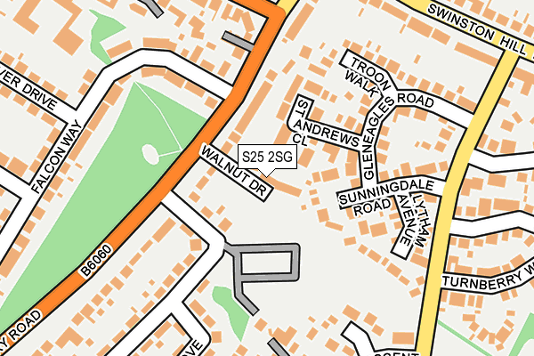 S25 2SG map - OS OpenMap – Local (Ordnance Survey)