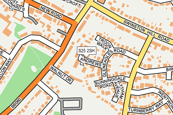 S25 2SH map - OS OpenMap – Local (Ordnance Survey)
