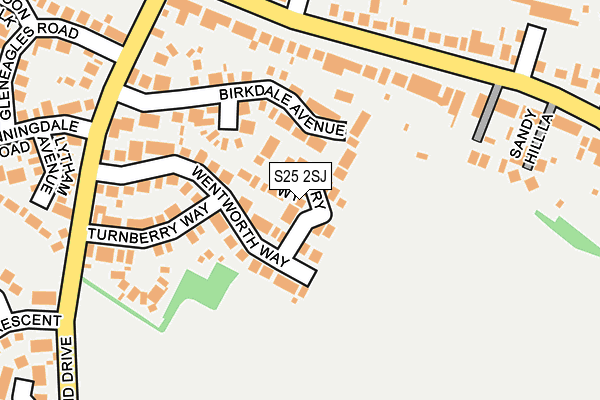 S25 2SJ map - OS OpenMap – Local (Ordnance Survey)