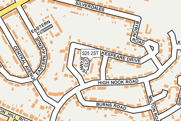 S25 2ST map - OS OpenMap – Local (Ordnance Survey)