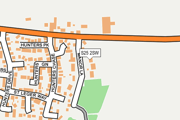 S25 2SW map - OS OpenMap – Local (Ordnance Survey)