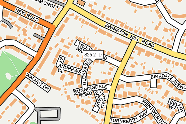 S25 2TD map - OS OpenMap – Local (Ordnance Survey)