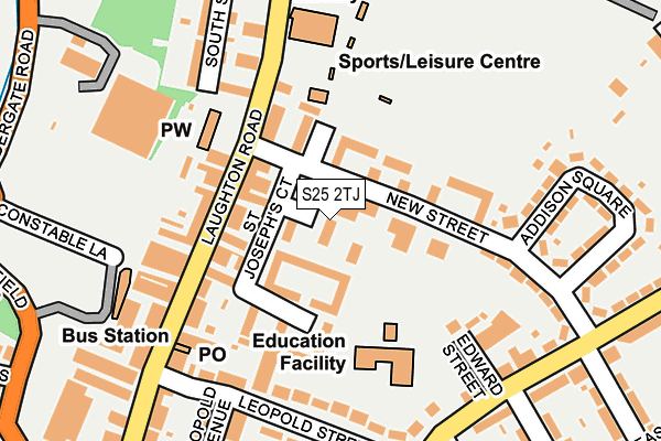 S25 2TJ map - OS OpenMap – Local (Ordnance Survey)