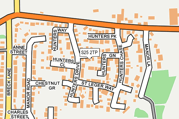 S25 2TP map - OS OpenMap – Local (Ordnance Survey)