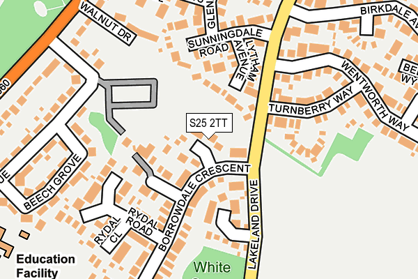 S25 2TT map - OS OpenMap – Local (Ordnance Survey)