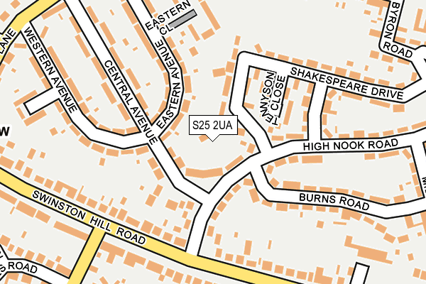 S25 2UA map - OS OpenMap – Local (Ordnance Survey)