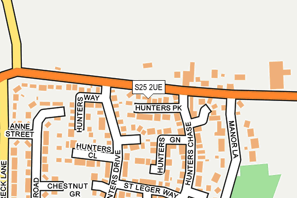 S25 2UE map - OS OpenMap – Local (Ordnance Survey)