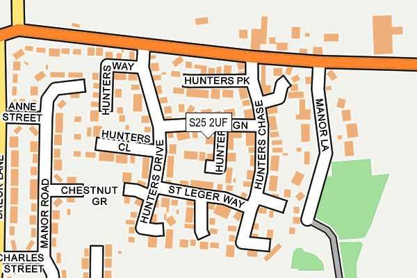 S25 2UF map - OS OpenMap – Local (Ordnance Survey)