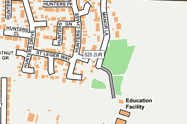 S25 2UR map - OS OpenMap – Local (Ordnance Survey)