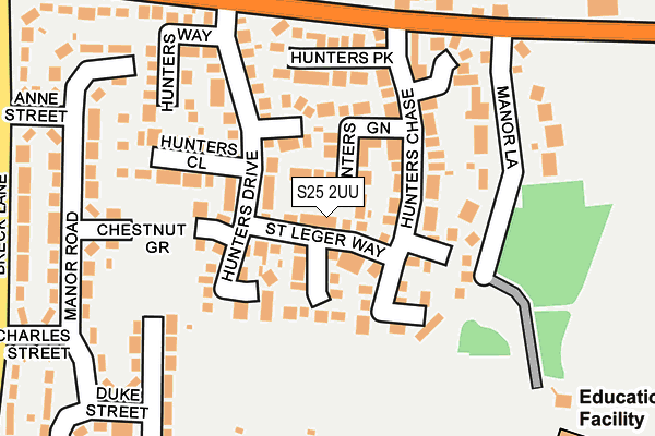 S25 2UU map - OS OpenMap – Local (Ordnance Survey)