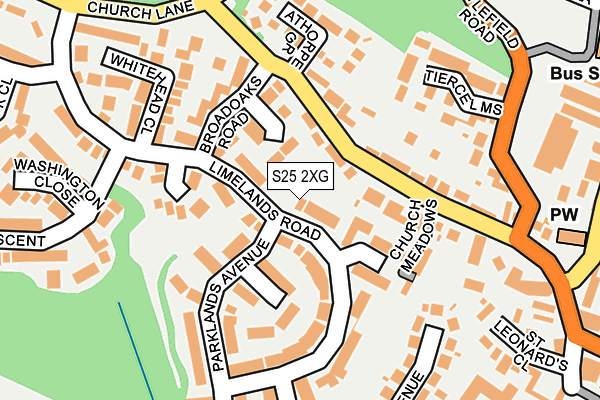 S25 2XG map - OS OpenMap – Local (Ordnance Survey)