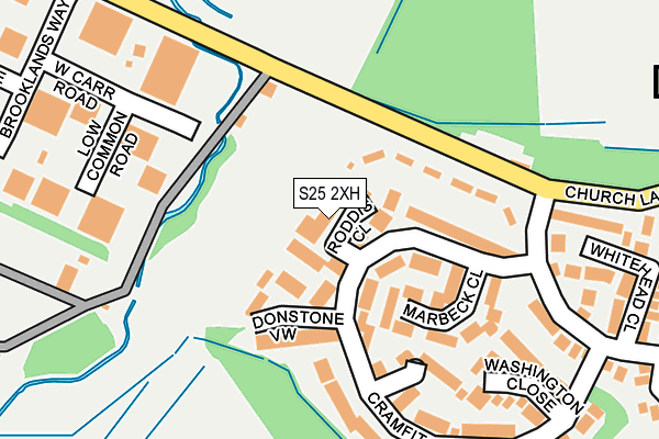 S25 2XH map - OS OpenMap – Local (Ordnance Survey)