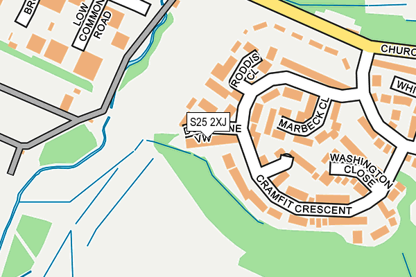 S25 2XJ map - OS OpenMap – Local (Ordnance Survey)