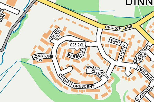 S25 2XL map - OS OpenMap – Local (Ordnance Survey)