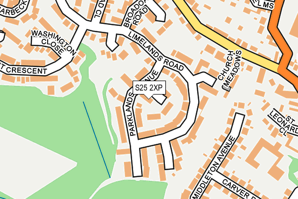 S25 2XP map - OS OpenMap – Local (Ordnance Survey)