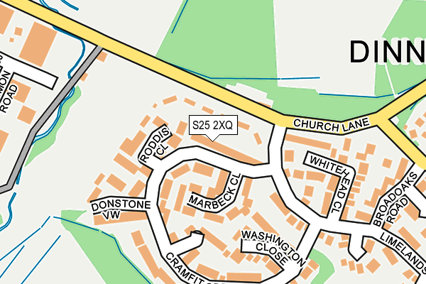 S25 2XQ map - OS OpenMap – Local (Ordnance Survey)