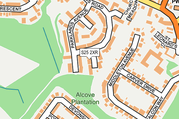 S25 2XR map - OS OpenMap – Local (Ordnance Survey)