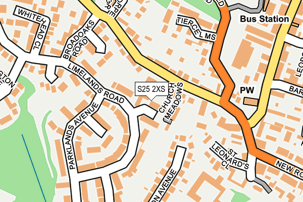 S25 2XS map - OS OpenMap – Local (Ordnance Survey)