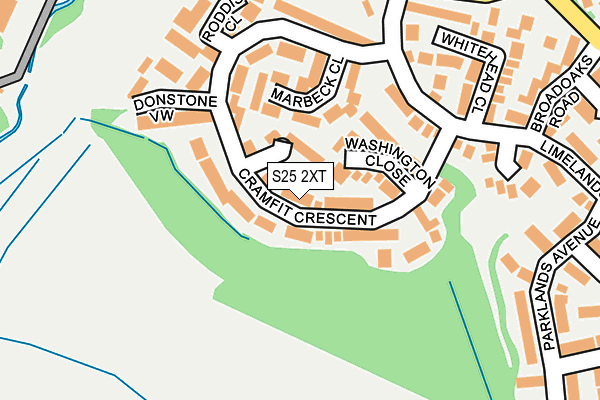 S25 2XT map - OS OpenMap – Local (Ordnance Survey)