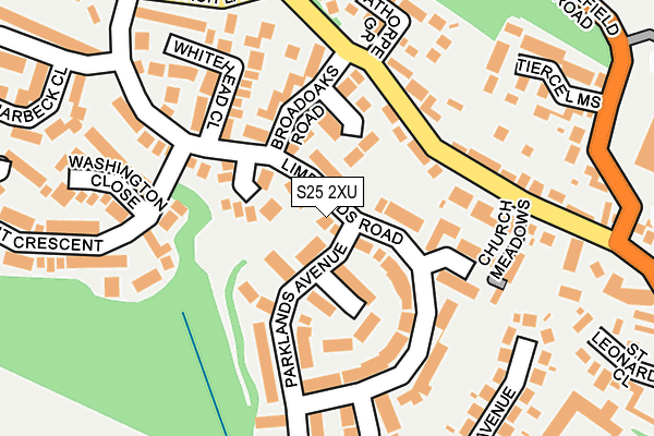 S25 2XU map - OS OpenMap – Local (Ordnance Survey)
