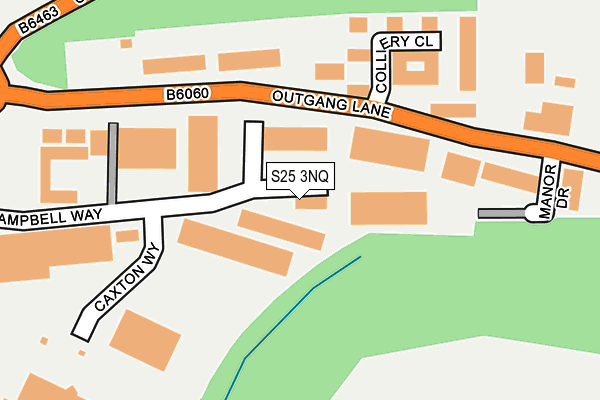 S25 3NQ map - OS OpenMap – Local (Ordnance Survey)