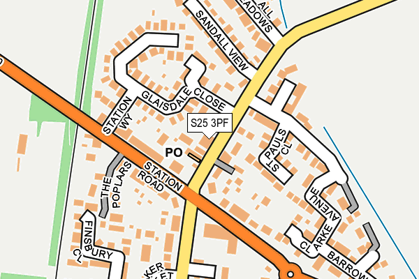 S25 3PF map - OS OpenMap – Local (Ordnance Survey)