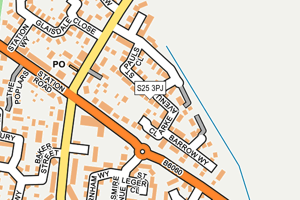 S25 3PJ map - OS OpenMap – Local (Ordnance Survey)