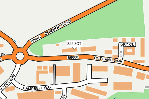 S25 3QT map - OS OpenMap – Local (Ordnance Survey)