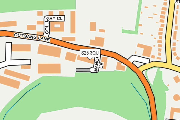 S25 3QU map - OS OpenMap – Local (Ordnance Survey)