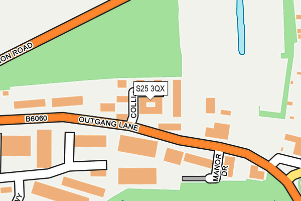 S25 3QX map - OS OpenMap – Local (Ordnance Survey)
