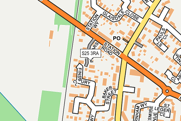 S25 3RA map - OS OpenMap – Local (Ordnance Survey)