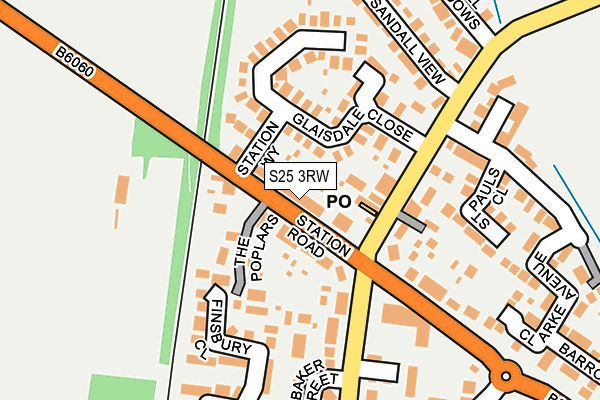 S25 3RW map - OS OpenMap – Local (Ordnance Survey)