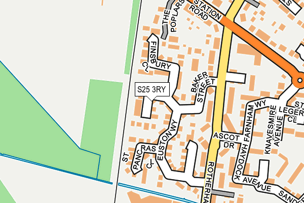 S25 3RY map - OS OpenMap – Local (Ordnance Survey)